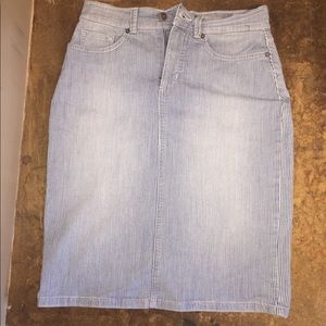 Pinstripe Jean Skirt